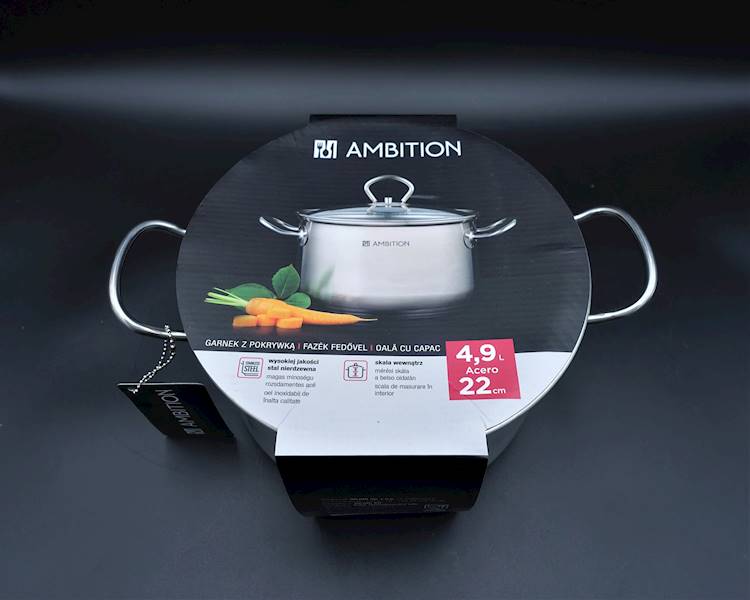 Garnek z pokrywką 4,9 L 22 cm ACERO Ambition
