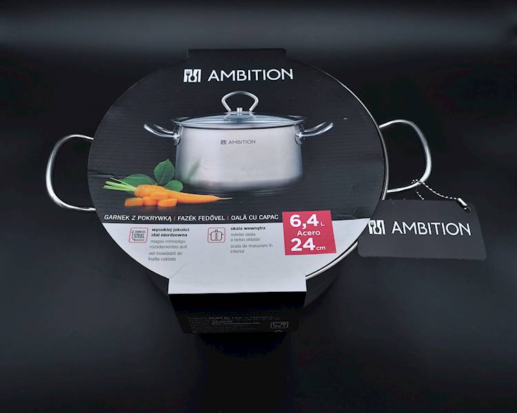 Garnek z pokrywką 6,4 L 24 cm ACERO Ambition