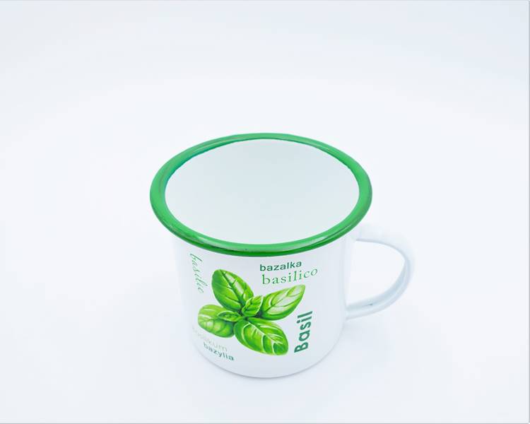 Kubek emaliowany retro Bazylia 750 ml