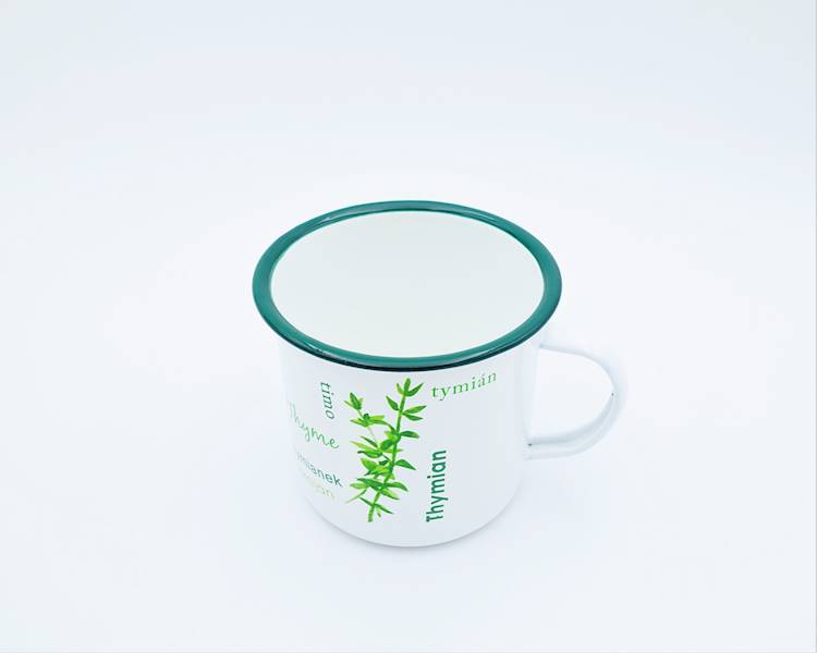 Kubek emaliowany retro Tymianek 750 ml