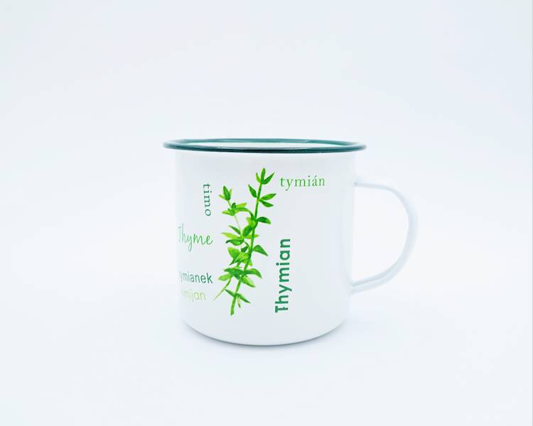 Kubek emaliowany retro Tymianek 750 ml
