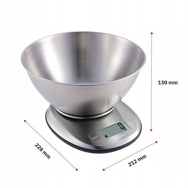 Waga kuchenna Webber EK4390 INOX 5kg/1g z miską