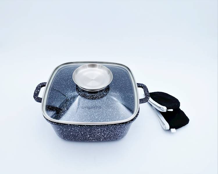 Garnek ceramiczny Konighoffer Kingstone 20 cm kwadratowy z aromatyzerem 3,0 L