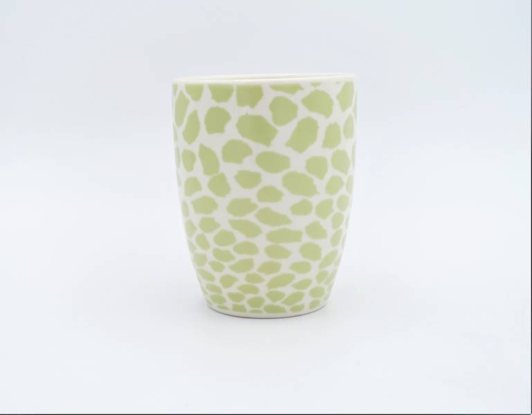 Kubek porcelanowy BONNY 320ml Zielone centki