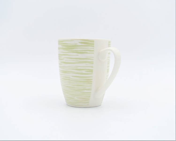Kubek porcelanowy BONNY 320ml Zielone paski