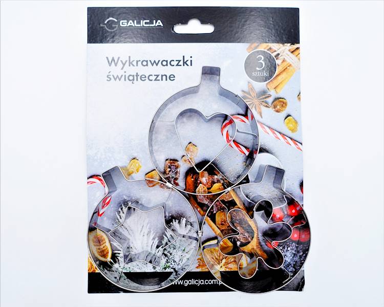 Wykrawaczki świąteczne Bombki 3 szt. Galicja