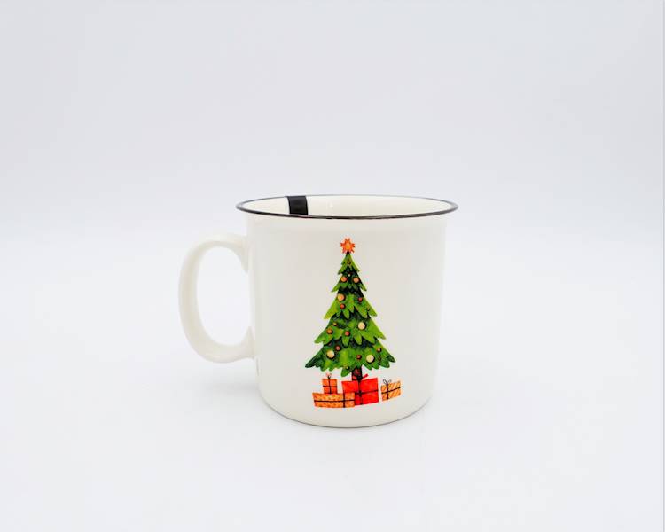 Kubek porcelanowy z czarnym rantem Forest 510 ml Łoś AMBITION