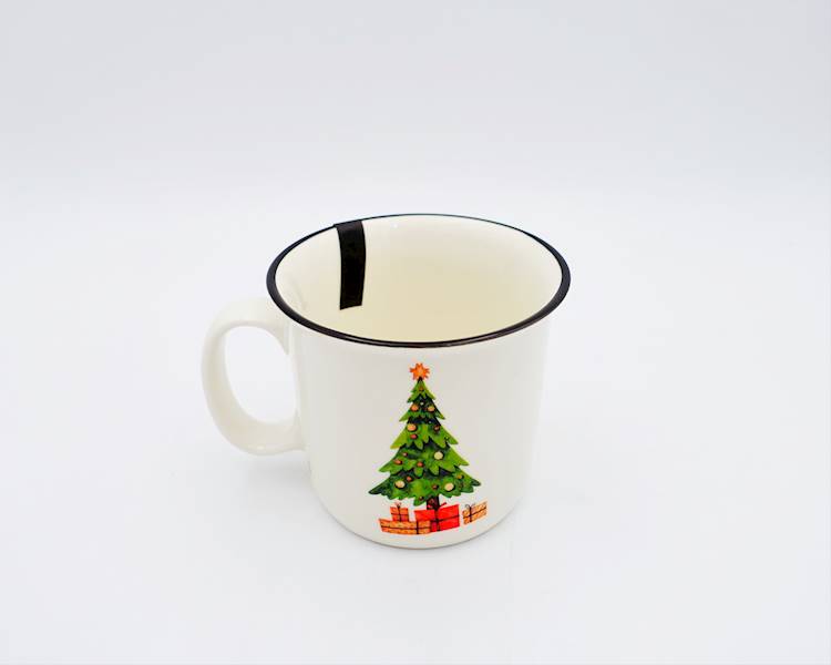 Kubek porcelanowy z czarnym rantem Forest 510 ml Łoś AMBITION
