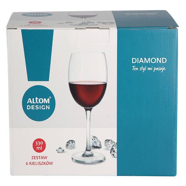 Diamond komplet 6 kieliszków do czerwonego wina 330 ml