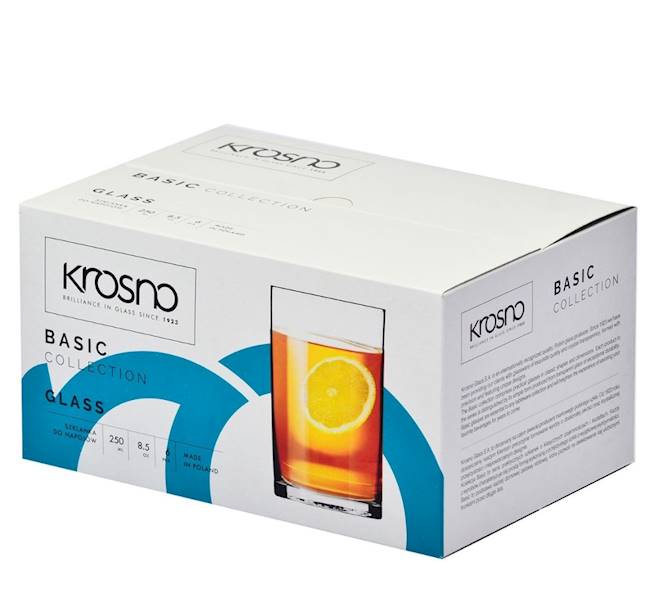 Proste szklanki do herbaty Basic 250 ml - Krosno
