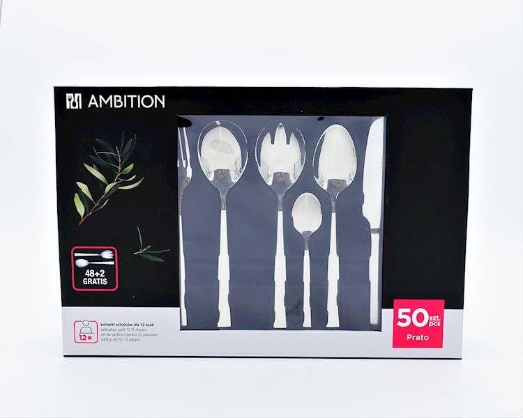 Komplet sztućców Prato dla 12 osób AMBITION 50 elem.