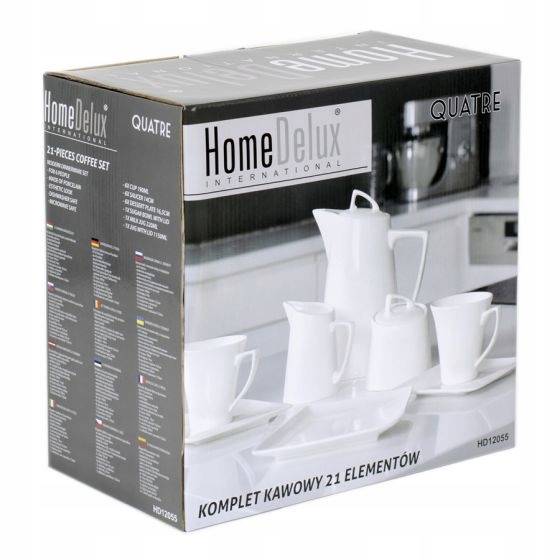 Serwis kawowy porcelanowy Home Delux Quatre 21 elementow