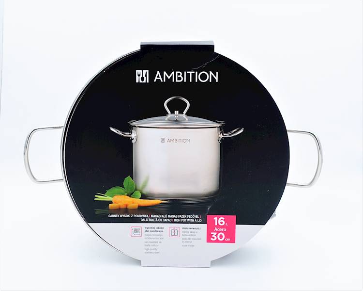 Garnek wysoki ACERO z pokrywką 16-L AMBITION 60827
