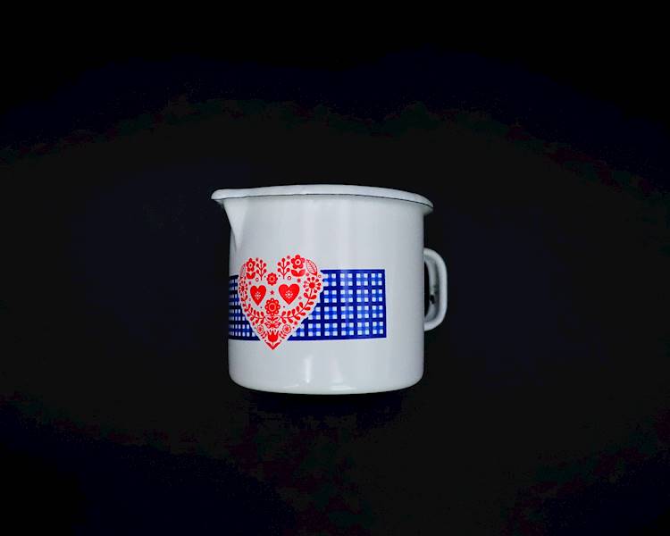 Garnuszek z dziubkiem, kubek emaliowany 600 ml