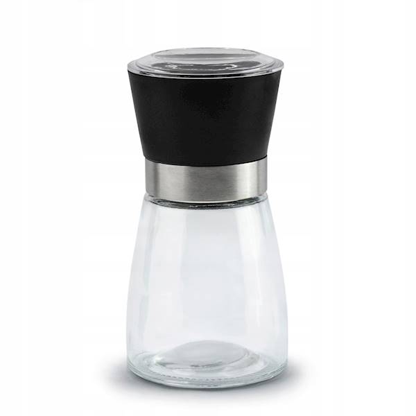Szklany młynek ręczny do soli i pieprzu 170 ml czarny