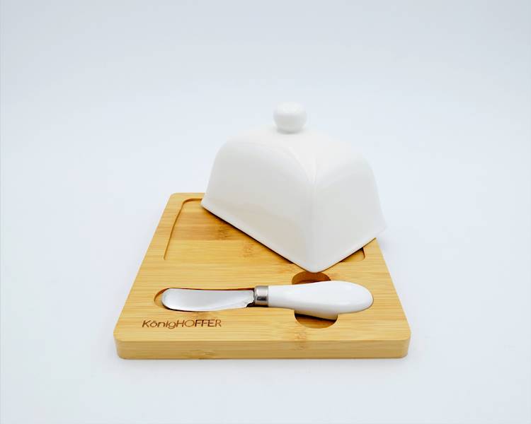 Maselniczka porcelanowa z nożykiem Konighoffer