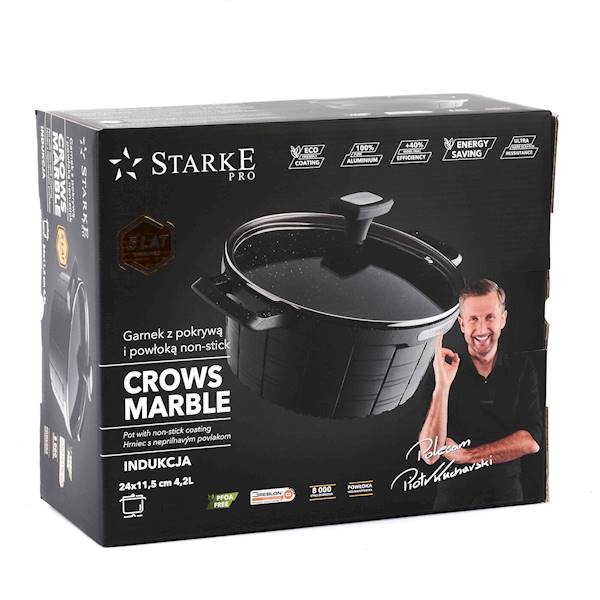 Garnek aluminiowy STARKE PRO Crows Marble 4,2 L