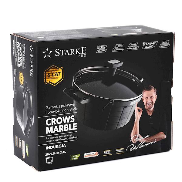 Garnek aluminiowy STARKE PRO Crows Marble 2,4 L