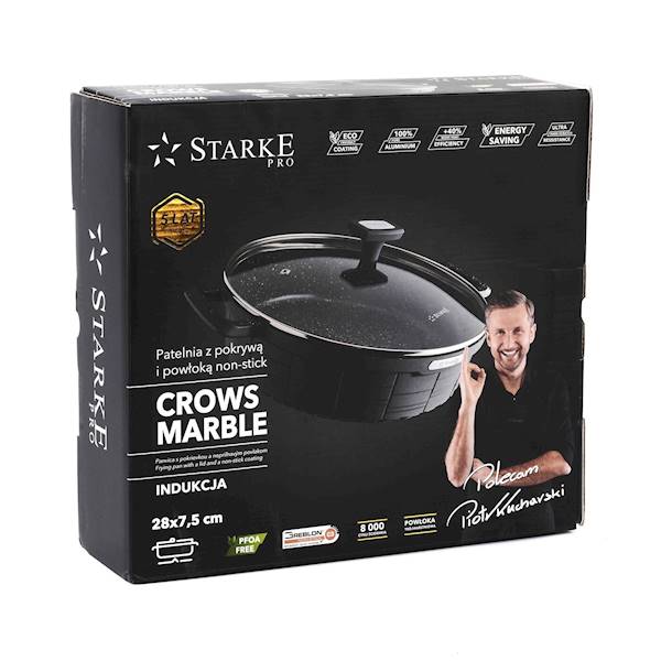 Patelnia z pokrywą STARKE PRO Crows Marble 28cm