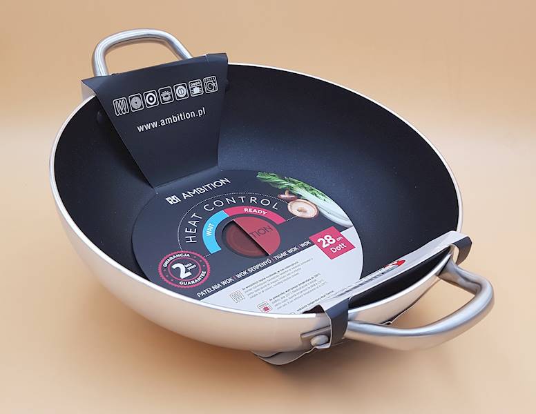 Patelnia wok DOTT 28cm z 2-ma uchwytami AMBITION 22322