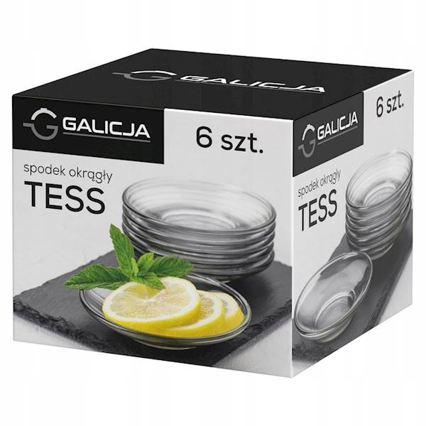 Zestaw 6-ciu szklanych spodków TESS  GALICJA 03456