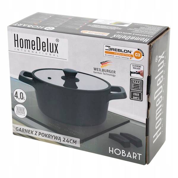 Garnek HOBART 24cm z pokrywą  HomeDelux HD12462