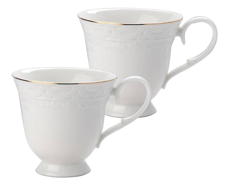 Komplet 2 filiżanek/kubków Sima Florina 350 ml – elegancka porcelana New Bone China