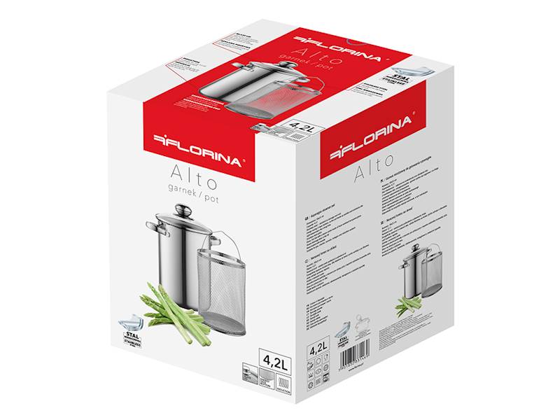 Garnek do szparagów / makaronu FLORINA ALTO 4,2 l – stal nierdzewna, na indukcję