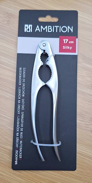 Dziadek do orzechów Ambition Silky 17 cm – metalowy, ergonomiczny, srebrny