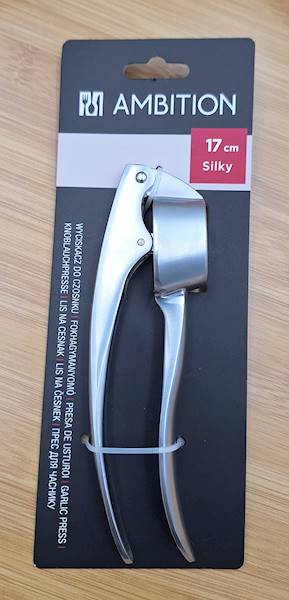 Praska do czosnku Ambition Silky 17 cm – stal nierdzewna, ergonomiczna
