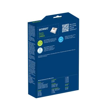 Worki Worwo LMB02 do odkurzaczy LG, Blue Sky, Extron – 4 szt. | Filtracja mikrowłókninowa
