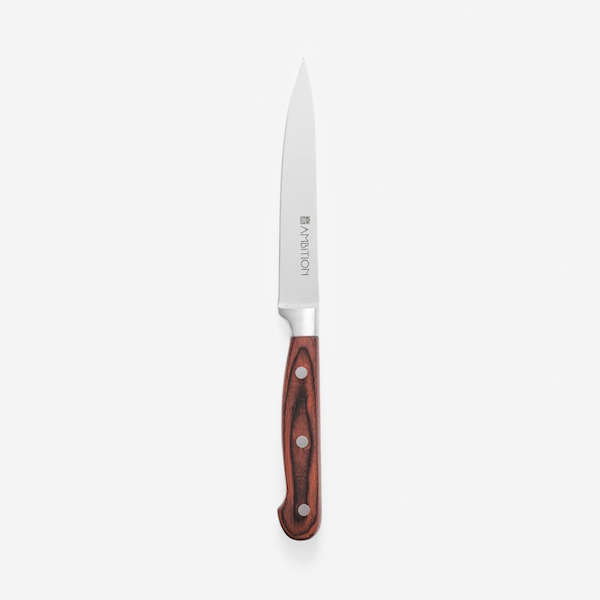 Nóż kuchenny Titanium 13 cm Ambition – kuta stal, drewniana rękojeść
