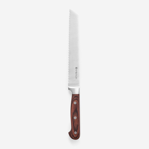 Nóż do pieczywa Titanium 20 cm Ambition – ząbkowane ostrze i drewno