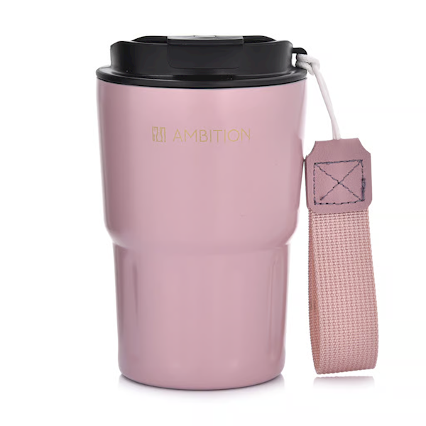 Kubek termiczny Ambition Fern 350 ml różowy | Styl i funkcjonalność