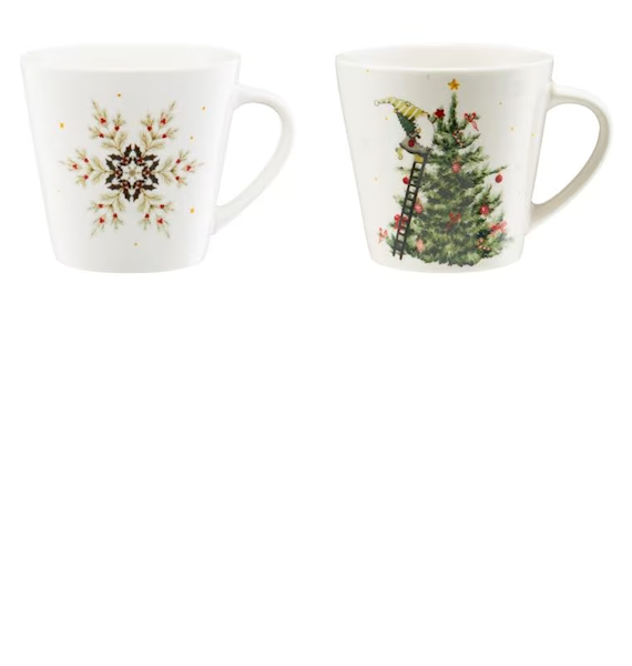 Kubki Świąteczne Ambition Gift Choinka XMAS 320 ml – Zestaw 2 szt. | Idealny Prezent Bożonarodzeniowy