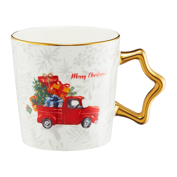 Kubek świąteczny porcelanowy Ambition Star 390 ml AUTO – idealny prezent świąteczny kubek z motywem auta