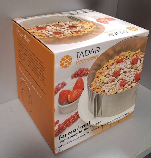 Obręcz do tortu regulowana 16-30 cm Tadar | Wys. 15 cm