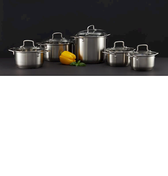 Komplet garnków Ambition Hugo 10 el. stal nierdzewna | Indukcja