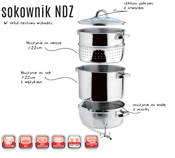 Sokownik nierdzewny 8L indukcja | Domowe soki i przetwory