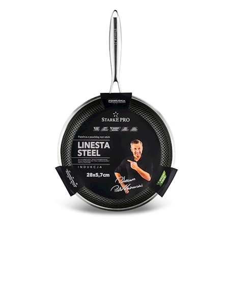 Patelnia STARKE PRO Linesta Steel 28 cm – stal nierdzewna