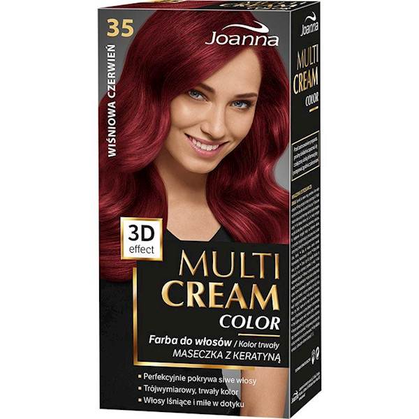 JOANNA MULTI CREAM EFEKT 3D 35 WIŚNIOWA CZERWIEŃ  