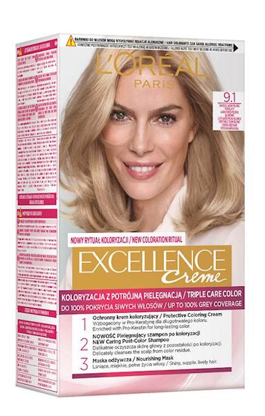 LOREAL EXELLENCE CREME 9.1- JASNY BLOND POPIELATY