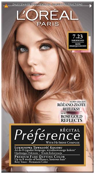 LOREAL PREFERENCE 7.23-BLOND OPAL/ZŁOCISTY