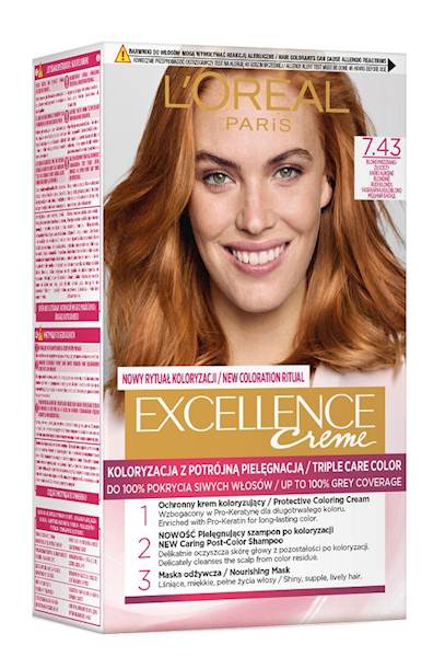 LOREAL EXCELLENCE CREME 7.43 BLOND MIEDZIANO-ZŁOTY
