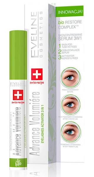 EVELINE ADVANCE VOLUMIERE 3W1 SERUM DO RZĘS 10 ML