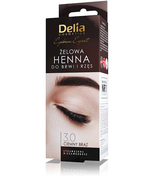 DELIA HENNA DO BRWI ŻELOWA CIEMNY BRĄZ