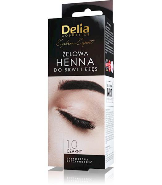 DELIA HENNA DO BRWI ŻELOWA PRO COLOR 1 CZARNY