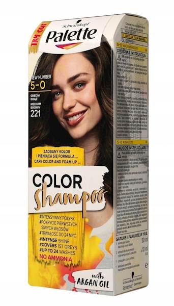 PALETTE COLOR SHAMPOO 5-0 ŚREDNI BRĄZ