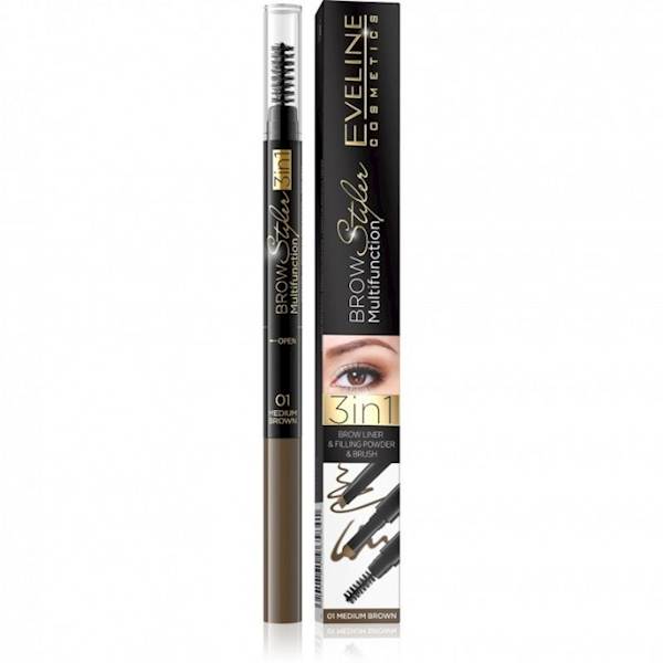 EVELINE BROW STYLE MULTIFUNCTION 3W1 01-MEDIUM BRO