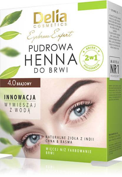 DELIA PUDROWA HENNA DO BRWI 4.0 BRĄZOWY 
